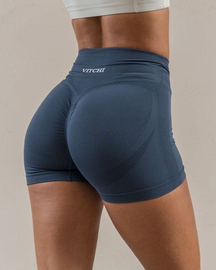 V - waist sculpt shorts blue - NORTHLINE LABEL AS